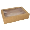 Pudełko cateringowe z okienkiem kraft box sushi 35,9x25,2x8 partybox gładkie 10szt eco box Pudełko cateringowe z okienkiem kraft box sushi 35,9x25,2x8 partybox gładkie 10szt eco box