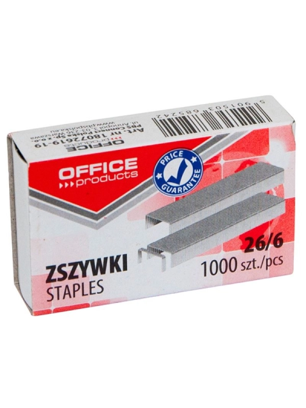 Zszywki OFFICE PRODUCTS, 26/6, 1000szt.