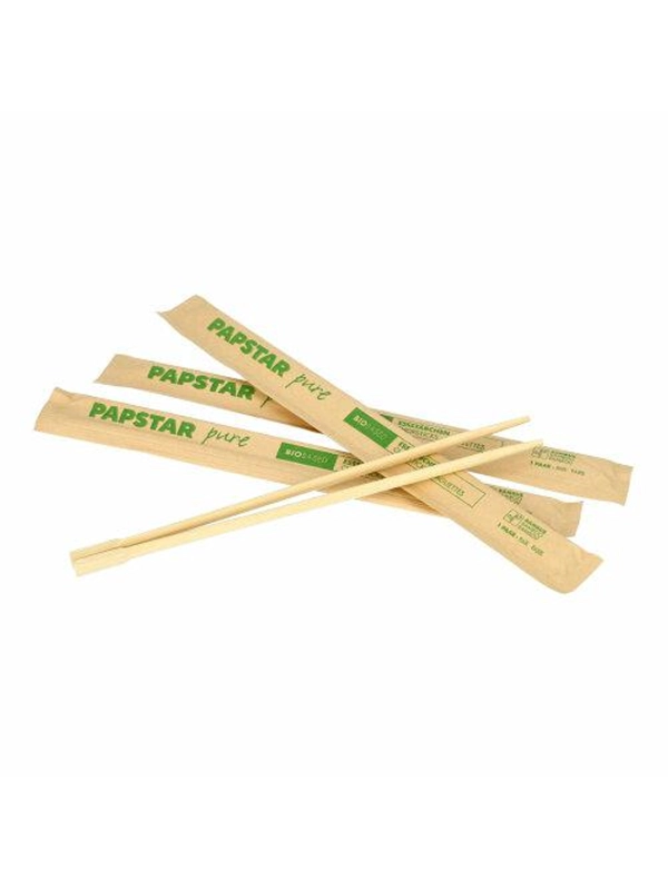 Pałeczki bambusowe 23cm koperty kraft pojedynczo pakowane, op. 50par (k/10) PURE