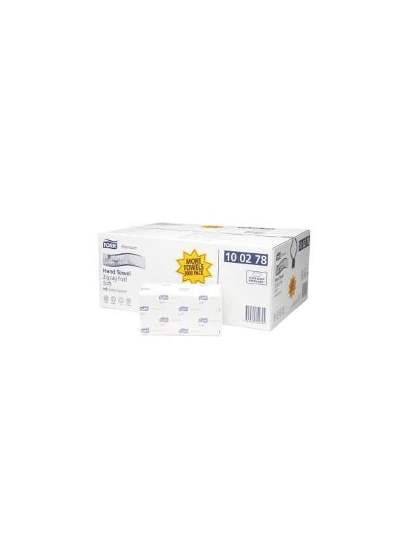 Ręcznik ZZ Tork Premium biały, miękki H3 230X230cm - 3000 listków