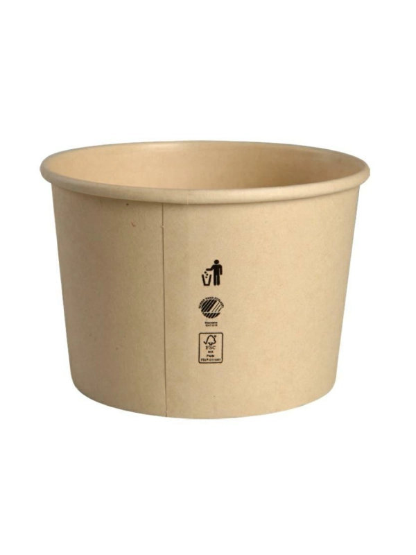 Miseczka papierowa kraft 250ml do lodów op.50szt., śr. 90mm, (k/20)