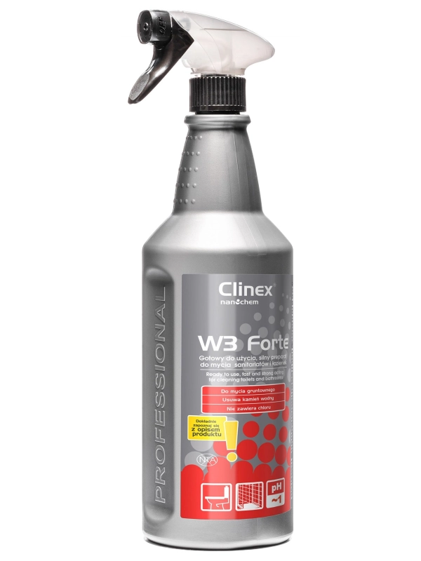 Preparat CLINEX W3 Forte 1L 77-634, do mycia sanitariatów i łazienek