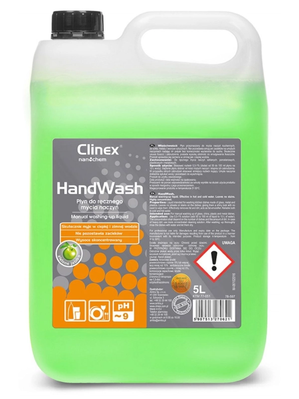 Płyn CLINEX Hand Wash 5L 77-051, do ręcznego mycia naczyń