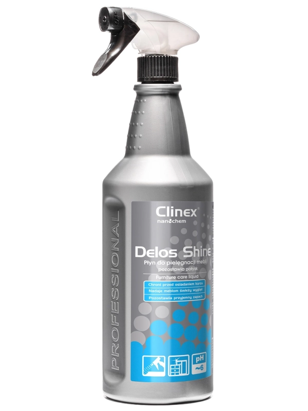 Płyn do pielęgnacji mebli CLINEX Delos Shine 1L 77-145, pozostawia połysk