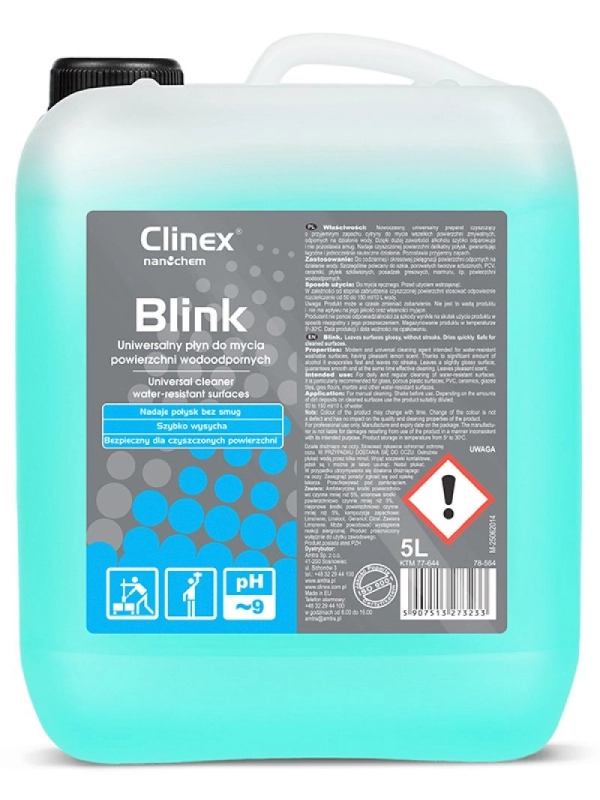 Uniwersalny płyn CLINEX Blink 5L 77-644, do mycia powierzchni wodoodpornych