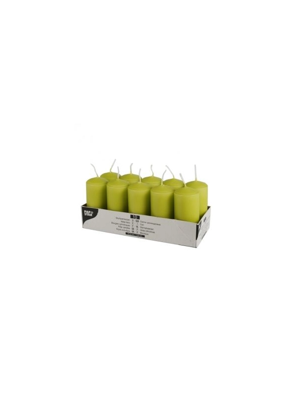 Świece pieńkowe 9cm op.10szt kiwi