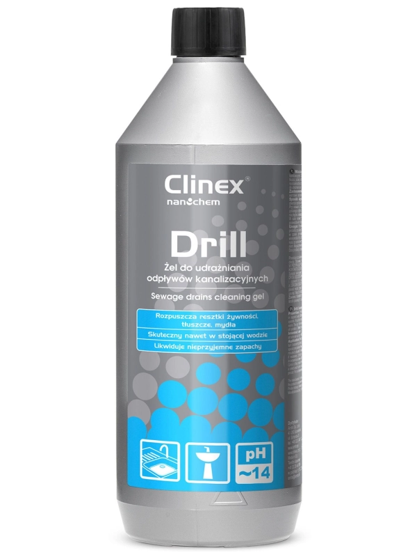 Żel CLINEX Drill 1L 77-005, do udrażniania odpływów kanalizacyjnych