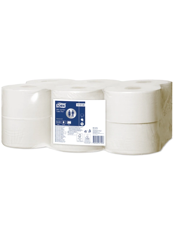 Papier toal. TORK 2W mini jumbo T2 biały (12szt) Advanced extra miękki 2W 170m