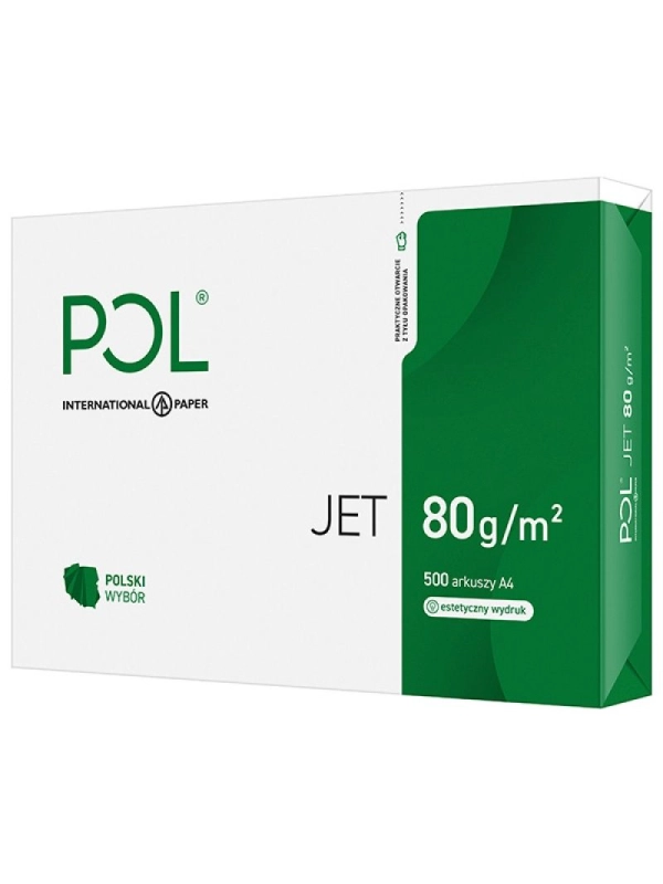 Papier kserograficzny IP POL JET, A4, klasa A, 166CIE, 80gsm, 500ark.