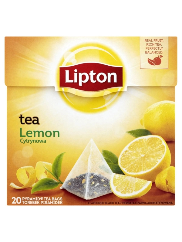 Herbata LIPTON cytrynowa, piramidki, 20 torebek, op. 1 szt.