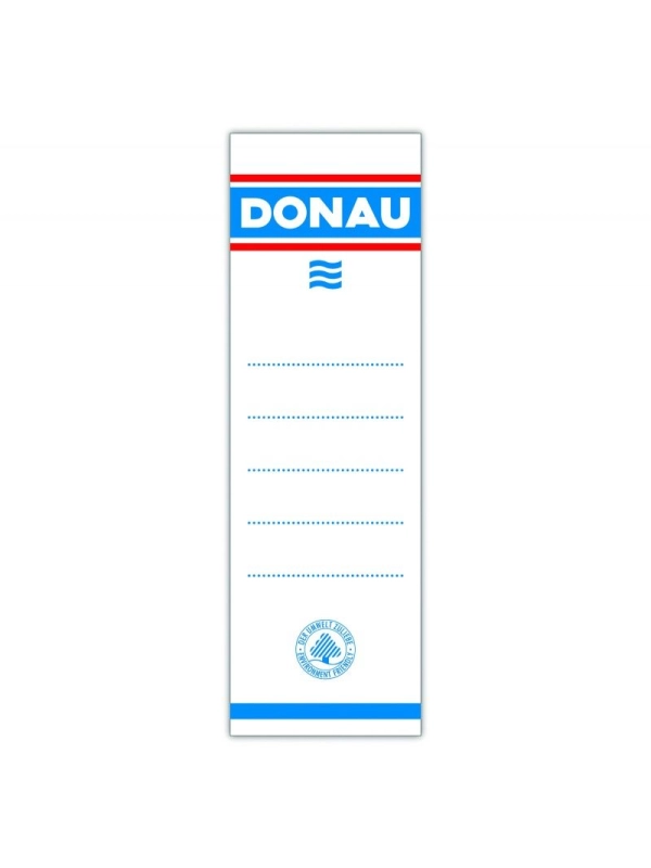 Etykiety wsuwane do segregatora DONAU, 48x153mm, dwustronne, 20szt.