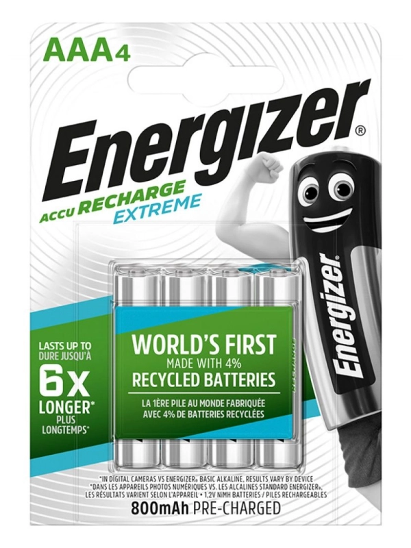 Akumulator ENERGIZER Extreme, AAA, HR03, 1,2V, 800mAh, 4szt.