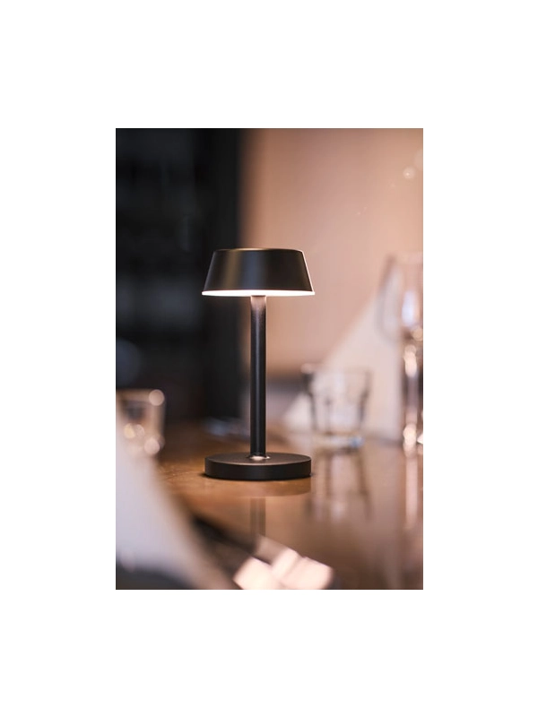 LED Lamp Cordless Nour Midi 20 x Ø 10 cm 14 godz. CZARNA 6szt