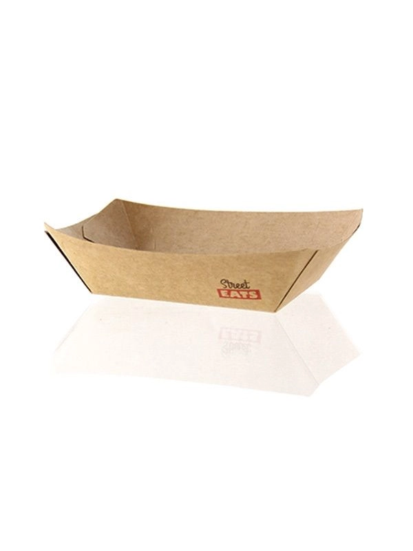 Tacka papierowa EcoKraft 400ml brązowa 170x125x25mm z nadrukiem op. 250 sztuk