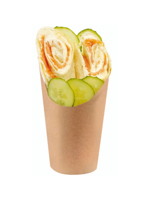 Kubek wrap/tortilla mały op.100szt. h.105mm/fi.70mm kraft (k/25) 270 ml