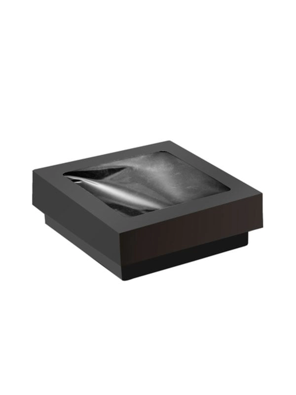Pudełko czarne TAKEAWAY 500ml pokrywka z oknem 120x120x50mm op. 25 sztuk
