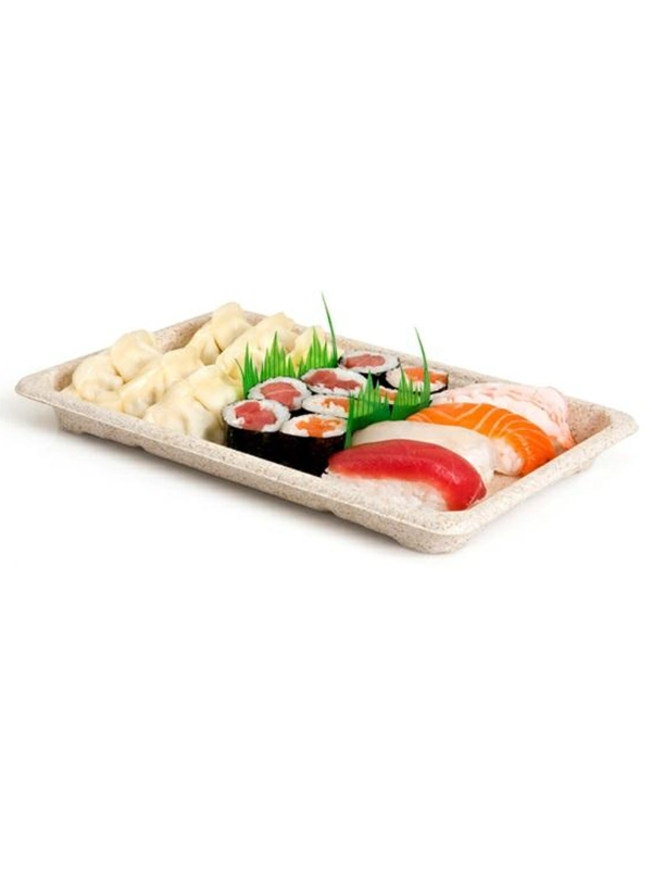 Sushi Box 4 tacka z trzciny 21,3x13x1,5 op.50szt.(k/16) OP-07