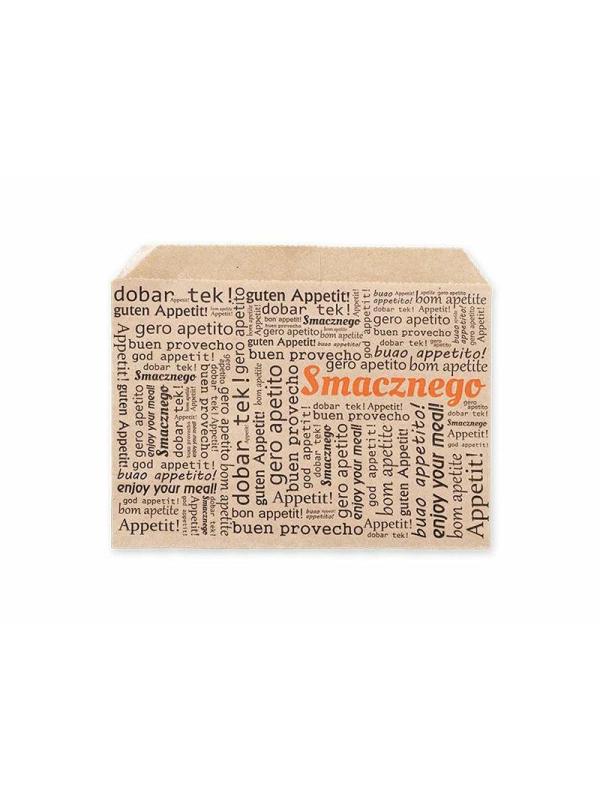 Torebka papierowa na frytki 140x100mm SMACZNEGO duża Eco brązowa op. 200 sztuk