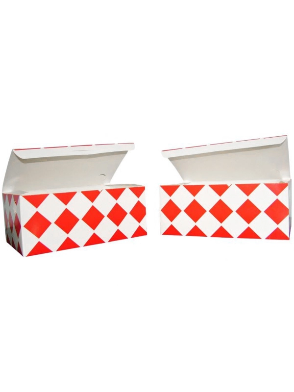 Pudełko kurczak duży, kratka czerwona, rozmiar 205x125x85mm, cena za opakowanie 100 sztuk