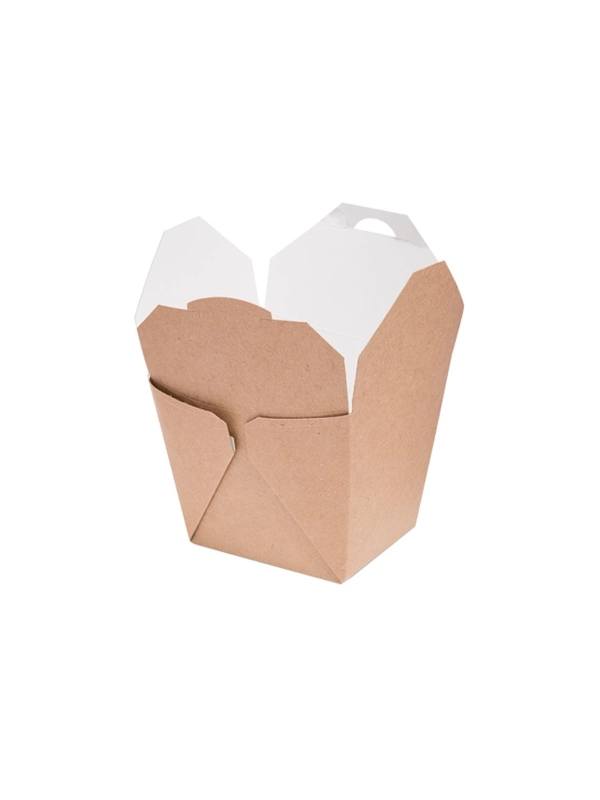 Pudełko TAKEOUT BOX 8x6,5x8,5cm op.50szt 450ml karton biało-brązowy klejony TnG