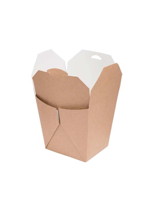 Pudełko TAKEOUT BOX 8,5x7,5x10,5cm op.50szt 700ml karton biało-brązowy klejony TnG