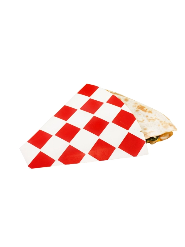 Rożek crêpes, naleśniki kratka czerwona 17,9x17,9cm op. 100 sztuk