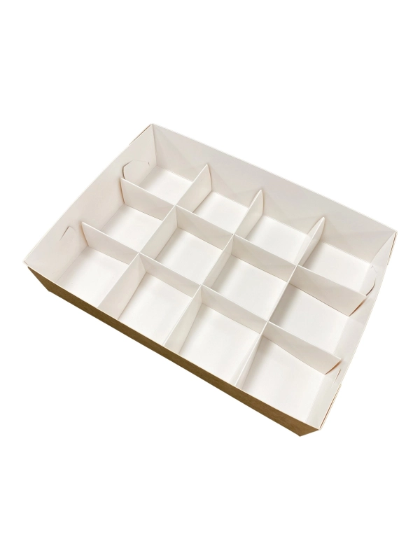 Pudełko catering set box PRZEGRODY 12szt op. 50 zestawów -białe TnG