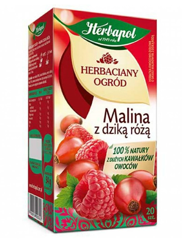 Herbata HERBAPOL Herbaciany Ogród, 20 torebek, malina z dziką różą op. 1 szt.