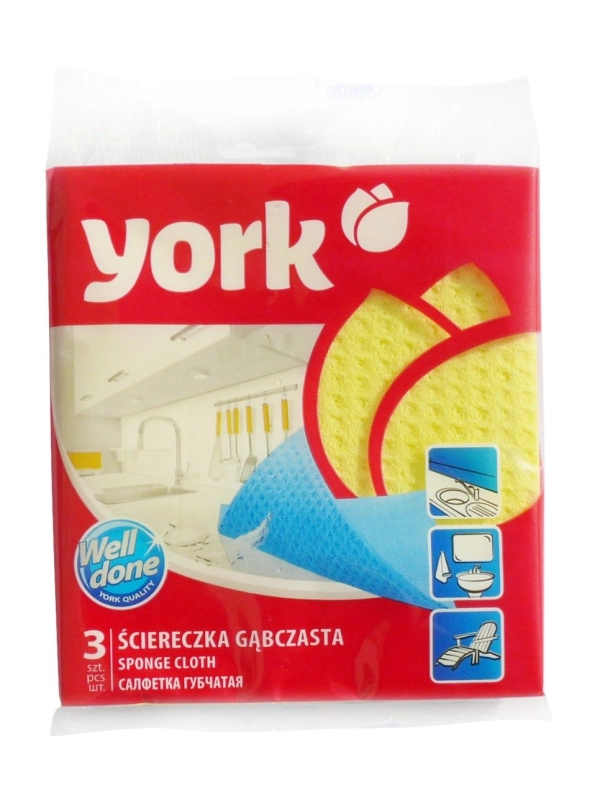 Ścierka gąbczasta nasącza op.3szt. YORK