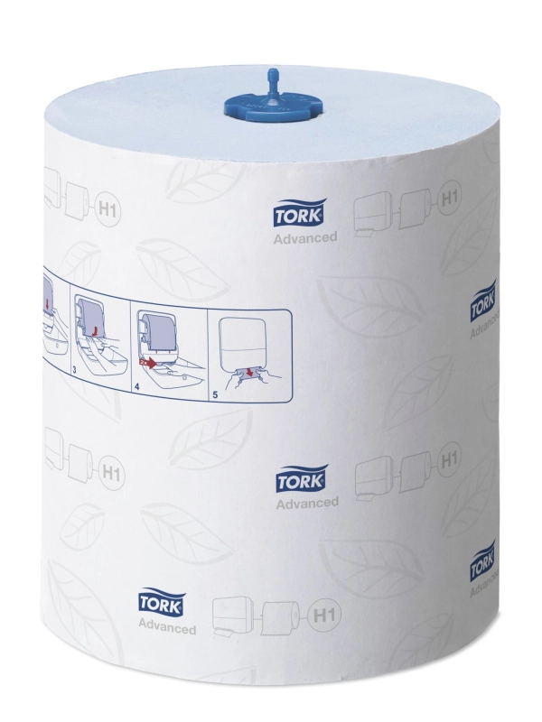 Ręcznik w roli Tork Advanced niebieski miękki H1 - 21x25cm - 6x600 listków-Celuloza/Makulatura