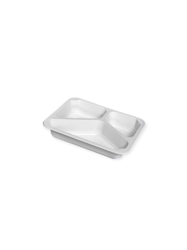 Pojemnik do zgrzewu do tacek PP Biały trójdzielna 227x178x30 Biały 400szt