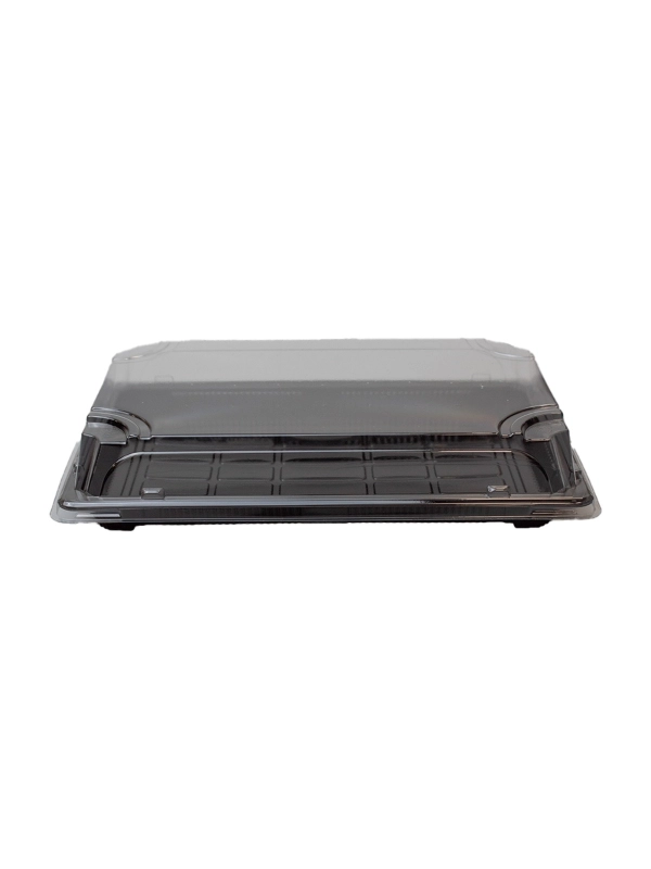 SUSHI OP-09 24x14,5cm czarny spód + krystaliczna pokrywka ANTIFOG kpl 50 sztuk