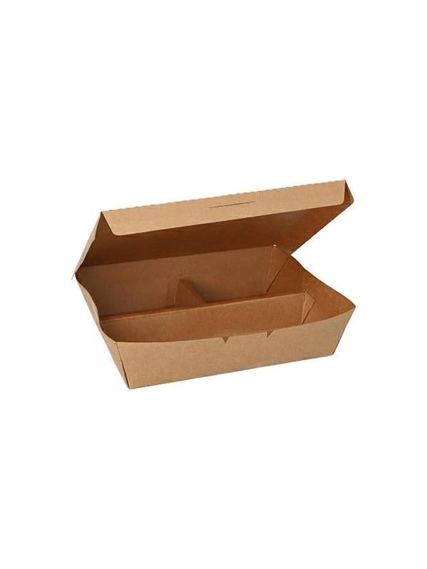 Pudełko brązowe trójdzielne 600ml 183x148x50mm op.25szt. (k/4)