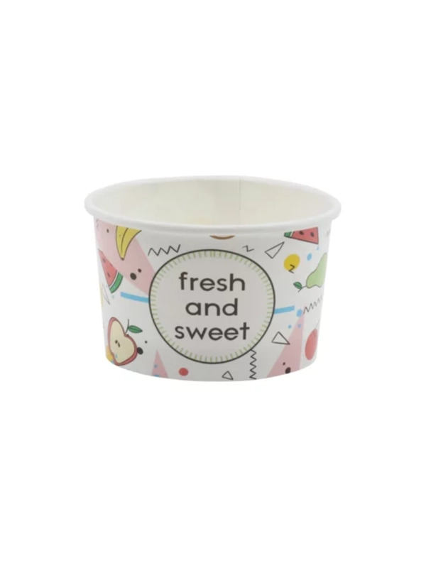 Miseczka PAP/PE do lodów 130ml Fresh and Sweet op.25szt. śr.75mm (k/40)