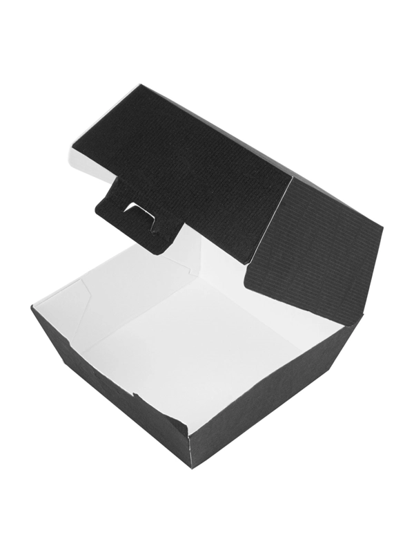 Pudełko HAMBURGER CZARNY DUŻY op.50szt. 144x136x92mm (k/10)