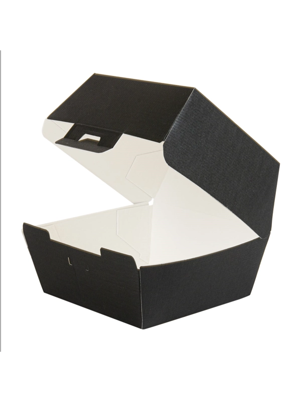 Pudełko HAMBURGER CZARNY DUŻY op.50szt. 130x125x90mm (k/10)