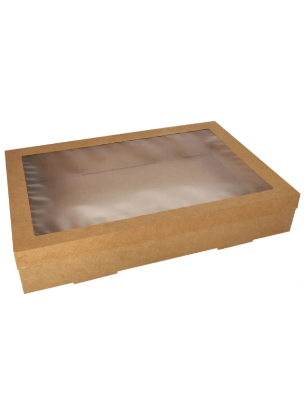 Pudełko cateringowe z okienkiem kraft box sushi 45x31x8 partybox gładkie 10szt eco box Pudełko cateringowe z okienkiem kraft box sushi 45x31x8 partybox gładkie 10szt eco box