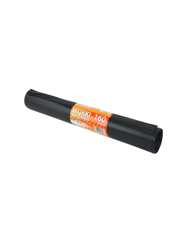 Worki na odpady LDPE 160l HoReCa+ czarne, 10 sztuk na rolce