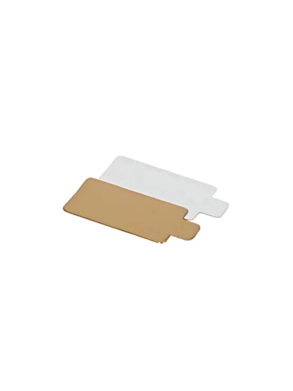 Złoty krążek pod tort prostokątny 5x10cm op.200szt. 730g monoporcja