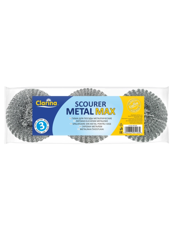 Zmywak-druciak gospodarczy metalowy CLARINA MAXI op.3szt