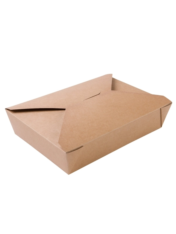 Pudełko FOOD BOX 1100ml  op.50szt. brązowe 20x14x4,5cm (k/6) PLASTIC FREE