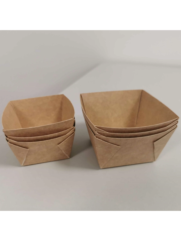 Miseczka PAP do lodów 130ml kraft op.50szt. 50x50x40mm (k/40) NO PLASTIC