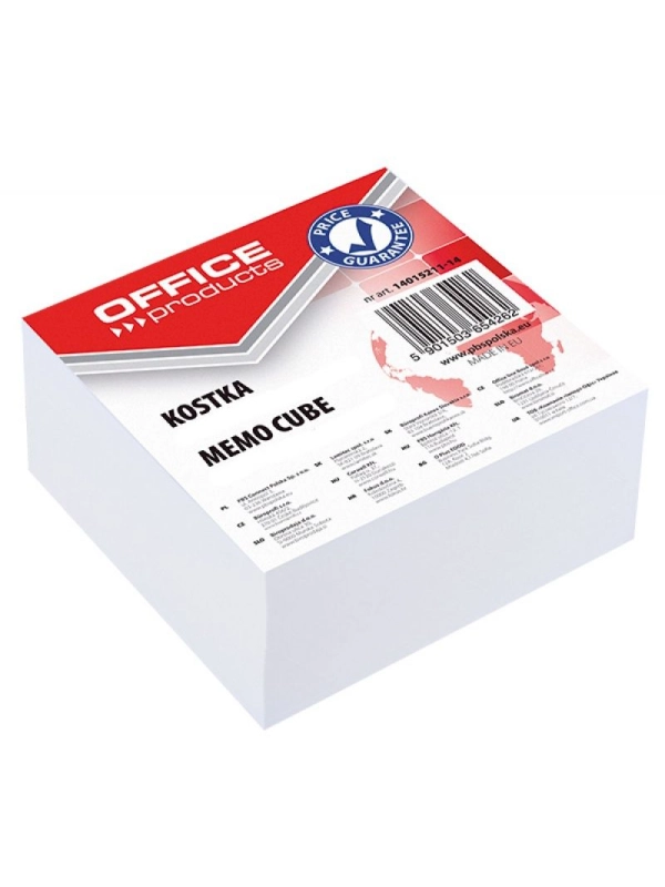 Kostka OFFICE PRODUCTS klejona, 85x85x40mm, biała