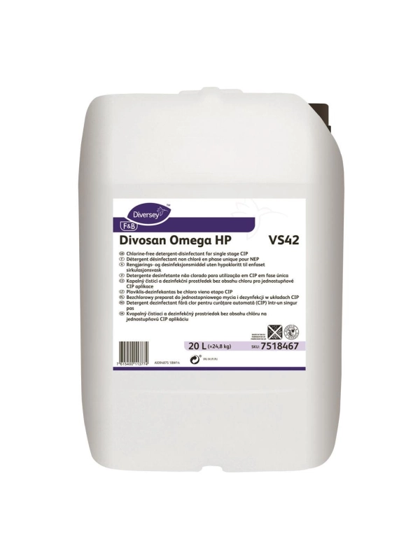 Divosan Omega HP VS42, 20L, op.25kg bezchlorowe mycie i dezynfekcja w układach CIP