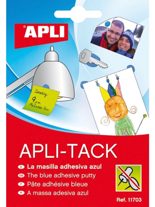 Masa mocująca APLI Apli-Tack, w bloku, 57g, niebieska