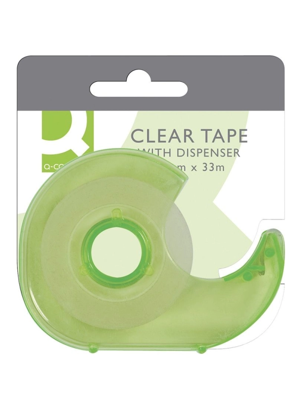 Taśma biurowa z dyspenserem Q-CONNECT, 19mm, 33m, mix kolorów