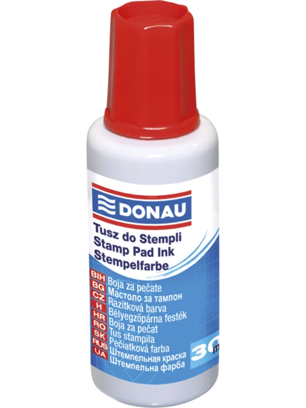 Tusz do pieczątek DONAU, 30ml, czerwony