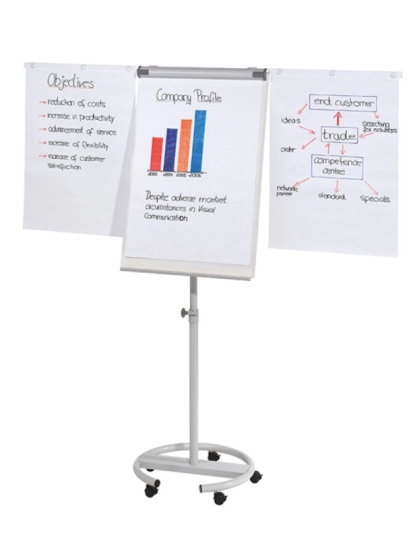 Flipchart mobilny FRANKEN, 68x110cm, tablica suchoś. -magn., z wyciąganymi ramionami