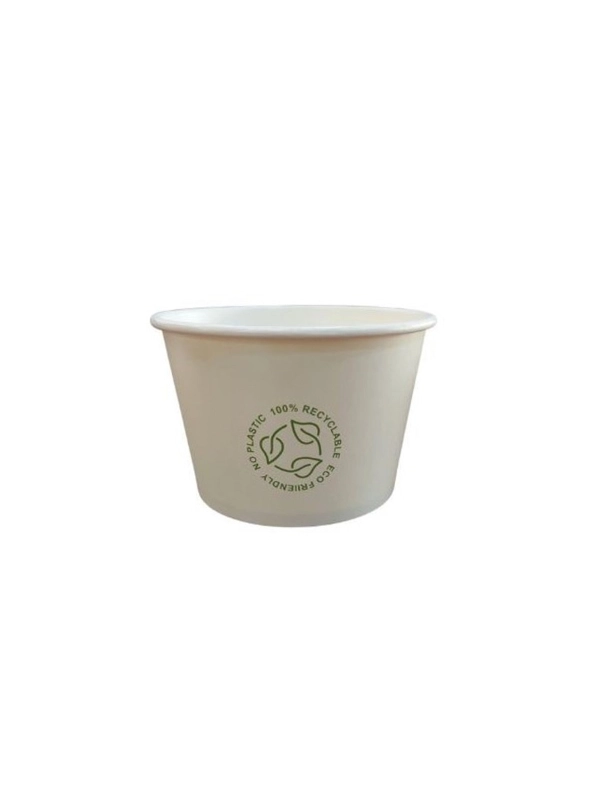 Pojemnik papierowy biały 500ml op.50szt. (k/15) średnica 115mm NO PLASTIC zupa, sałatki, lody