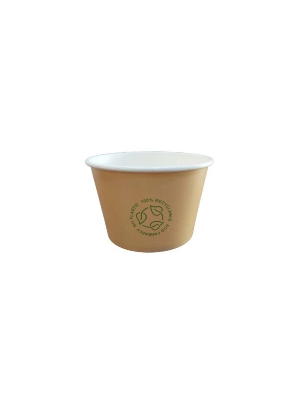 Pojemnik papierowy brązowy 500ml op.50szt. (k/15) średnica 115mm NO PLASTIC zupa, sałatka, lody